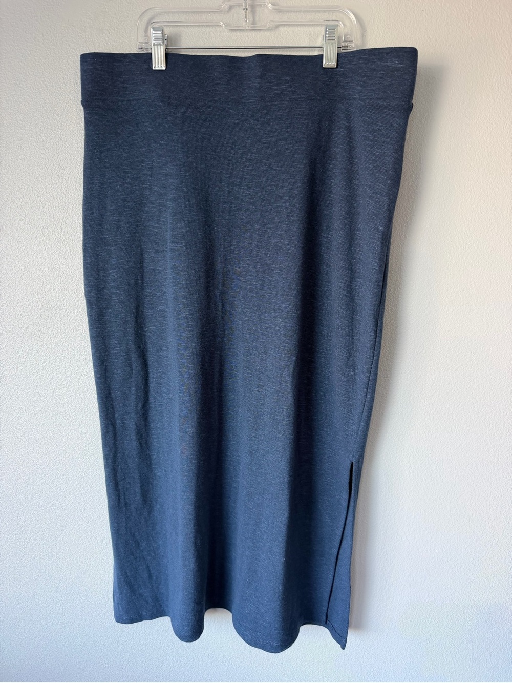 J Jill PureJill blue tencel linen blend pull on midi skirt Women’s sz M